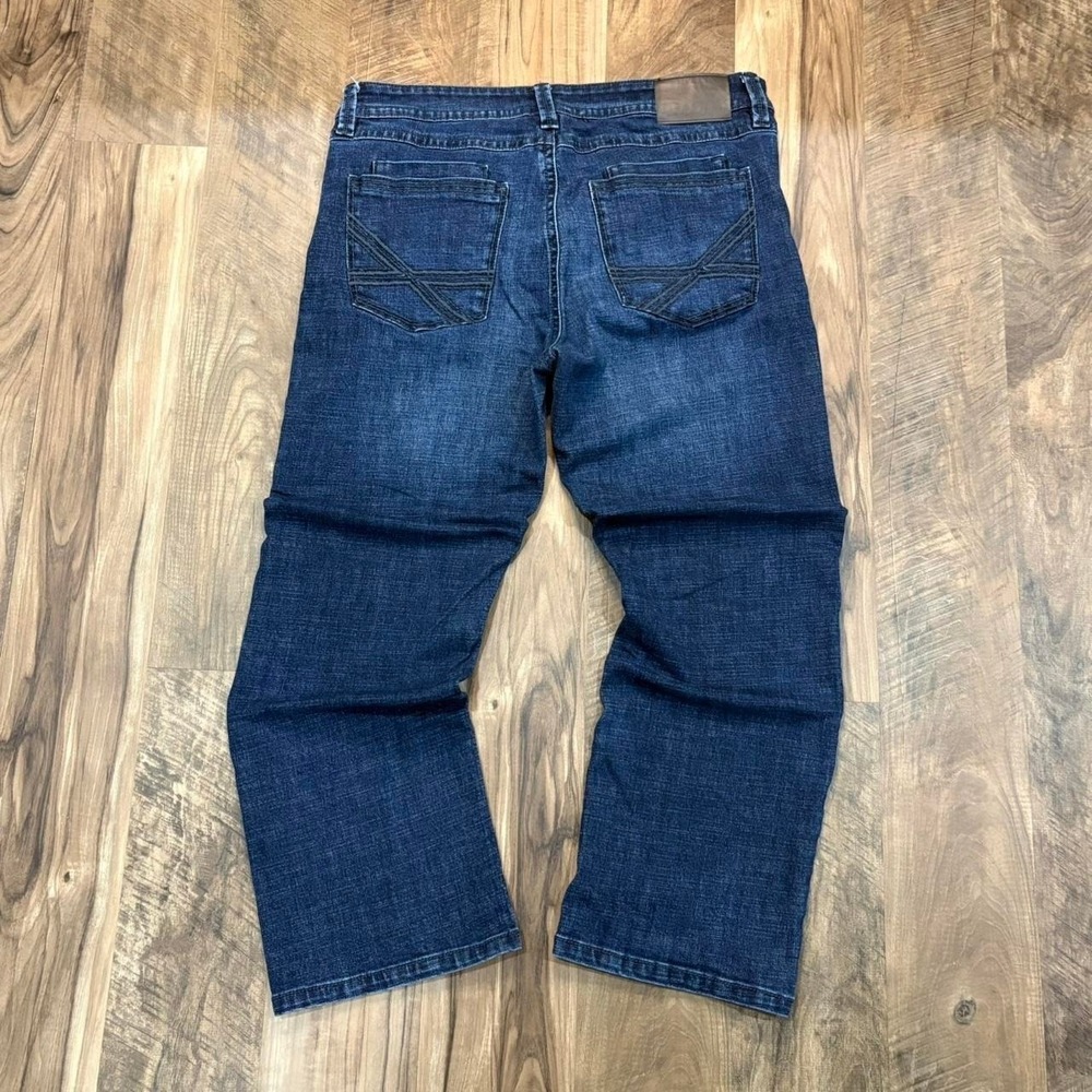 Vintage Y2K Baggy Bootcut JeansTK Axel Baggy Wide Leg Denim Dark Wash
